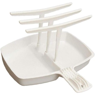 Gratar pentru cuptor cu microunde, Plastic, 15x12x2 cm, Alb foto