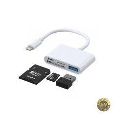 Adaptor OTG Lightning - USB-A / SD / microSD Joyroom S-H142 Alb