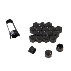 Capac Prezoane 19 Mm Negru Set 20 Buc+Cleste