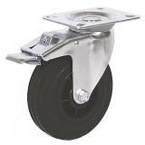 Roata pivotanta cu frana Renost 75 mm, cauciuc standard