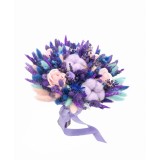 Buchet flori personalizabil, Eventissimi, Plante naturale uscate, mov roz
