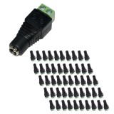 Cumpara ieftin Set 50 conectori alimentare CCTV mama 2.1 5.5 mm cu prindere surub, adaptor alimentare camere supraveghere compatibil cablu alimentare sau UTP