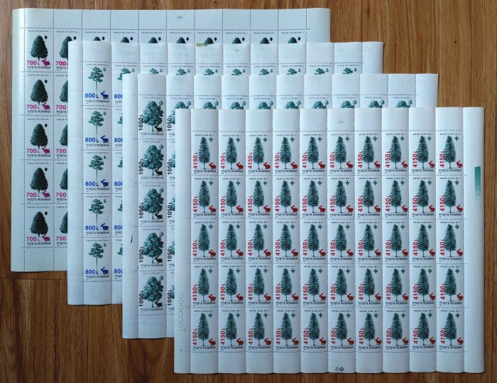 ✅RO 1998 LP 1456 &quot;Specii forestire1994 , supratipar &quot;fauna&quot;&quot; , coli 50 serii, MNH