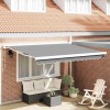 Copertină Alb 3,5 x 2,5 m Metal, vidaXL