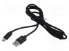 Cablu USB 2.0 GEMBIRD USB A la USB C aurit 1,8m negru