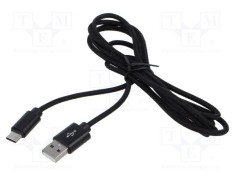 Cablu USB 2.0 GEMBIRD USB A la USB C aurit 1,8m negru