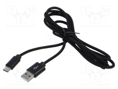 Cablu USB 2.0 GEMBIRD USB A la USB C aurit 1,8m negru foto