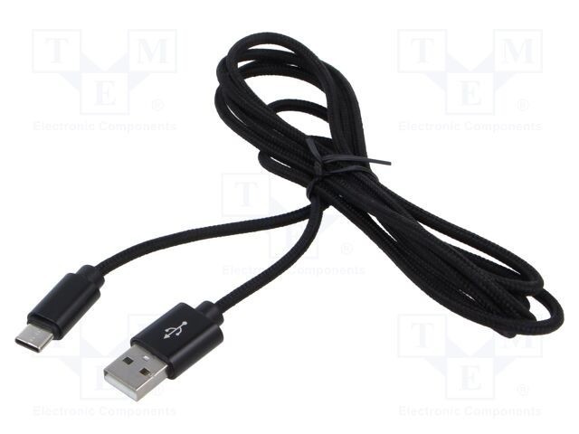 Cablu USB 2.0 GEMBIRD USB A la USB C aurit 1,8m negru
