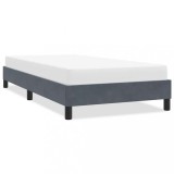 Cumpara ieftin Cadru Pat Catifea Gri Inchis 100x220 cm, Fara Saltea - Pat Dormitor, Suport Robust, Design Modern