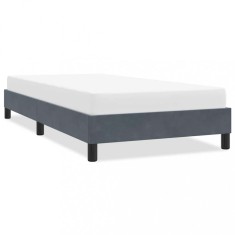 vidaXL Cadru de pat fără saltea Gri &icirc;nchis 80x220 cm catifea 4101380
