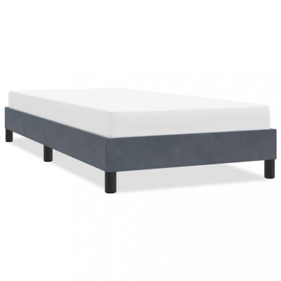 vidaXL Cadru de pat fără saltea Gri &amp;icirc;nchis 80x220 cm catifea 4101380 foto