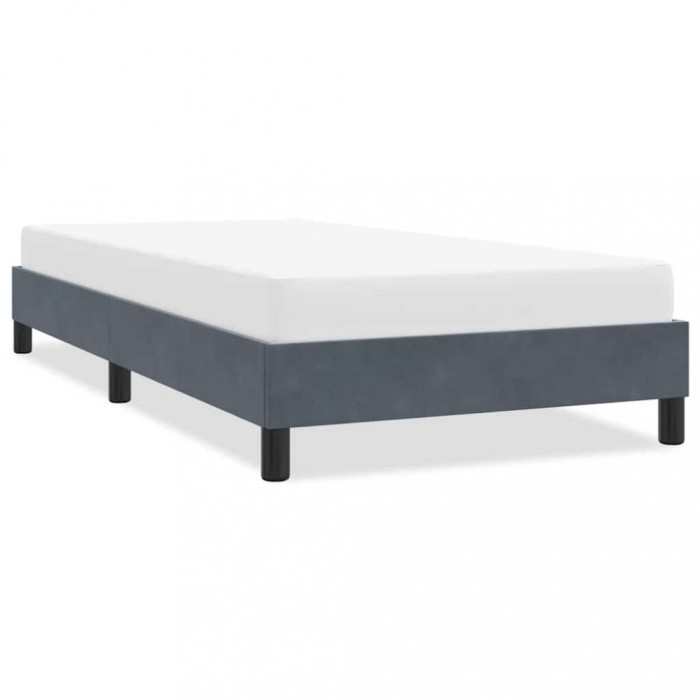 vidaXL Cadru de pat fără saltea Gri &icirc;nchis 80x220 cm catifea 4101380