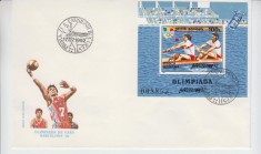 C12 - FDC Romania - JO de vara - Barcelona - colita dantelata - LP1290 - 1992