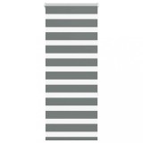 vidaXL Jaluzea tip zebra gri &icirc;nchis lățime țesătură 55,9 cm poliester