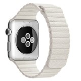 Cumpara ieftin Curea iUni compatibila cu Apple Watch 1/2/3/4/5/6/7, 42mm, Leather Loop, Piele, White