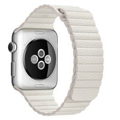 Curea iUni compatibila cu Apple Watch Ultra/SE/8/7/6/5/4/3/2/1, 42mm, Leather Loop, Piele, White