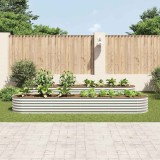 vidaXL Strat &icirc;nălțat de grădină argintiu 400x80x44 cm oțel galvanizat 45516