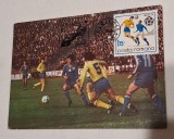 Meci de fotbal nationala Romaniei - carte postala veche