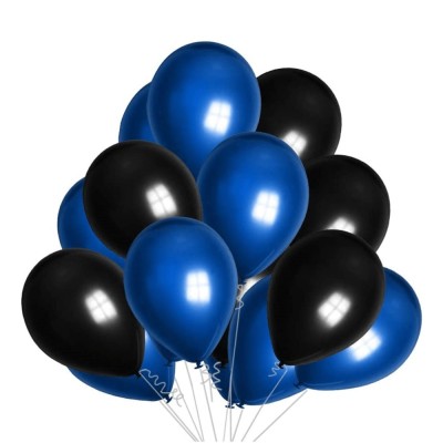 Set 10 baloane latex, Albastru/Negru, 30cm, Ropet foto