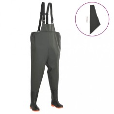 vidaXL Pantaloni de vanatoare cu cizme, verde, marime 42 foto