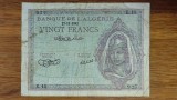 Algeria franceza in timpul WW2 - bancnota de colectie rara - 20 franci / francs 1942