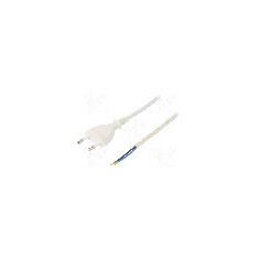 Cablu alimentare AC, 2m, 2 fire, culoare alb, cabluri, CEE 7/16 (C) mufa, PLASTROL - W-97145
