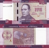 Liberia 5 Dollars 2016 UNC Bancnota Straina Africa NeCirculata