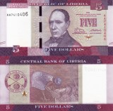 LIBERIA 5 dollars 2016 UNC!!!