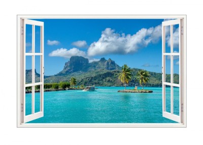 Sticker decorativ, Fereastra 3D, Ocean, 85 cm, 554STK foto