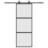 Cumpara ieftin Usa glisanta cu set feronerie neagra 76x205cm sticla securizata