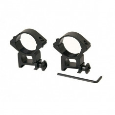 Inele de montura pentru lunete airsoft IdeallStore&reg;, 22 mm, metalice, negre