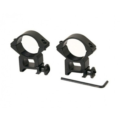 Inele de montura pentru lunete airsoft IdeallStore&amp;reg;, 22 mm, metalice, negre foto