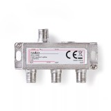 Splitter TV Satelit Nedis 3 Căi 5-2400MHz, Distribuitor Semnal, Conectori F, Carcasă Zinc