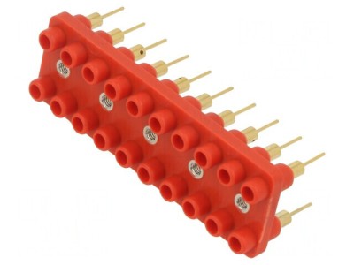 Bloc Multipriză Banană 2mm Roșie 20 Prize 60VDC 10A 30VAC foto