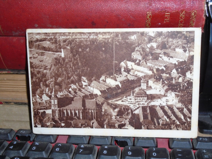 CARTE POSTALA * BRASOV , VEDERE GENERALA DE LA TAMPA , CIRCULATA , 1946