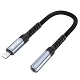Adaptor audio Lightning tata - JACK 3.5 mm mama 10cm negru BWOO BO-BZ48