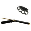 Set Autoaparare: Baston Telescopic Otel 65cm Auriu + Box Metalic Negru ideallstore