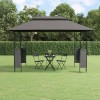 Foișor Gradina Antracit 400x300x270 cm vidaXL, Acoperiș Dublu, Oțel, Pavilion Exterior, Cort Evenimente, Rezistent Apa