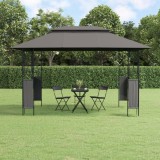 Foișor Gradina Antracit 400x300x270 cm vidaXL, Acoperiș Dublu, Oțel, Pavilion Exterior, Cort Evenimente, Rezistent Apa