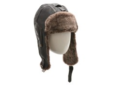 Caciula KLOP maro, 041K, din piele naturala