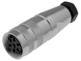 Mufă Mamă M16 Lipire pe Cablu 7 PIN 5A 300V Drept