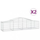 Cumpara ieftin Cosuri gabion arcuite 2 buc, 200x50x40/60 cm, fier galvanizat