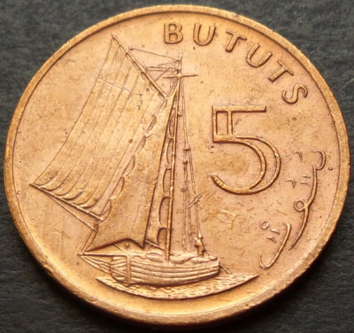 Moneda exotica 5 BUTUTS - GAMBIA, anul 1971 * cod 2960 foto