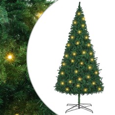 vidaXL Brad de Crăciun cu lumini decorative cu coarde Verde 400 cm PVC 3394812