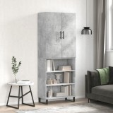 vidaXL Dulap &icirc;nalt, gri beton, 69,5x34x180, lemn compozit