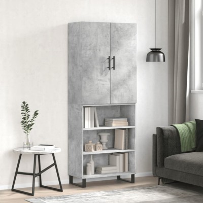 vidaXL Dulap &amp;icirc;nalt, gri beton, 69,5x34x180, lemn compozit foto