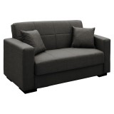 Cumpara ieftin Canapea cu 2 locuri cu spatiu de depozitare Vox 2 Pako World Gri inchis 154x82x83 cm