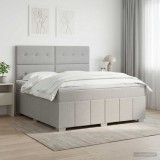 Cumpara ieftin Pat boxspring cu saltea Gri deschis 160 x 200 cm Tesatura