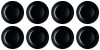 Set farfurii 8 piese pentru Fructe, Opal, Negre, diametru 18 cm