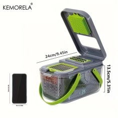 Razatoare multifunctionala pentru fructe si legume, lame din otel inoxidabil, feliere, radere, taietor, maruntitor, separator ou, functie caserola, ma